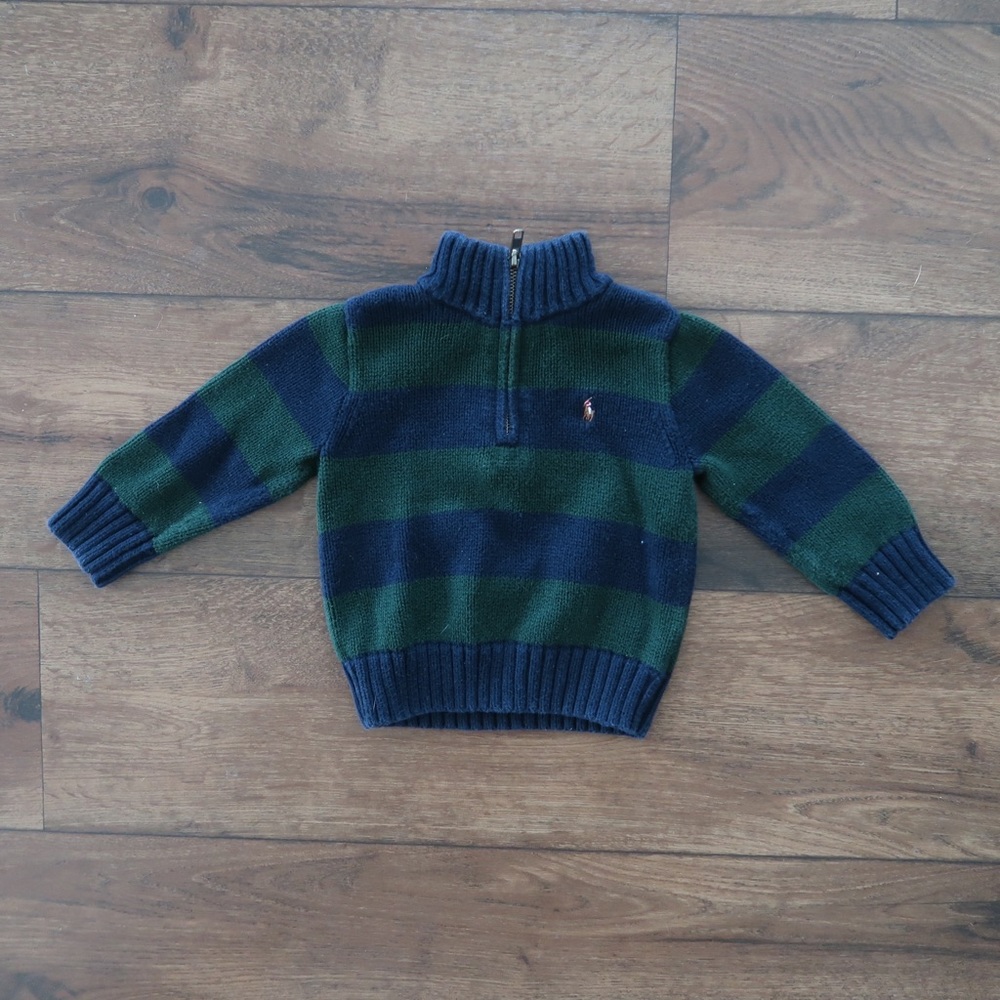 Polo by Ralph Lauren Kids Striped Sweater - Navy and Green